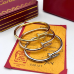 Cartier Style Nail Bangle Bracelet with Full Packaging